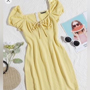 Yellow gingham dress